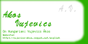 akos vujevics business card